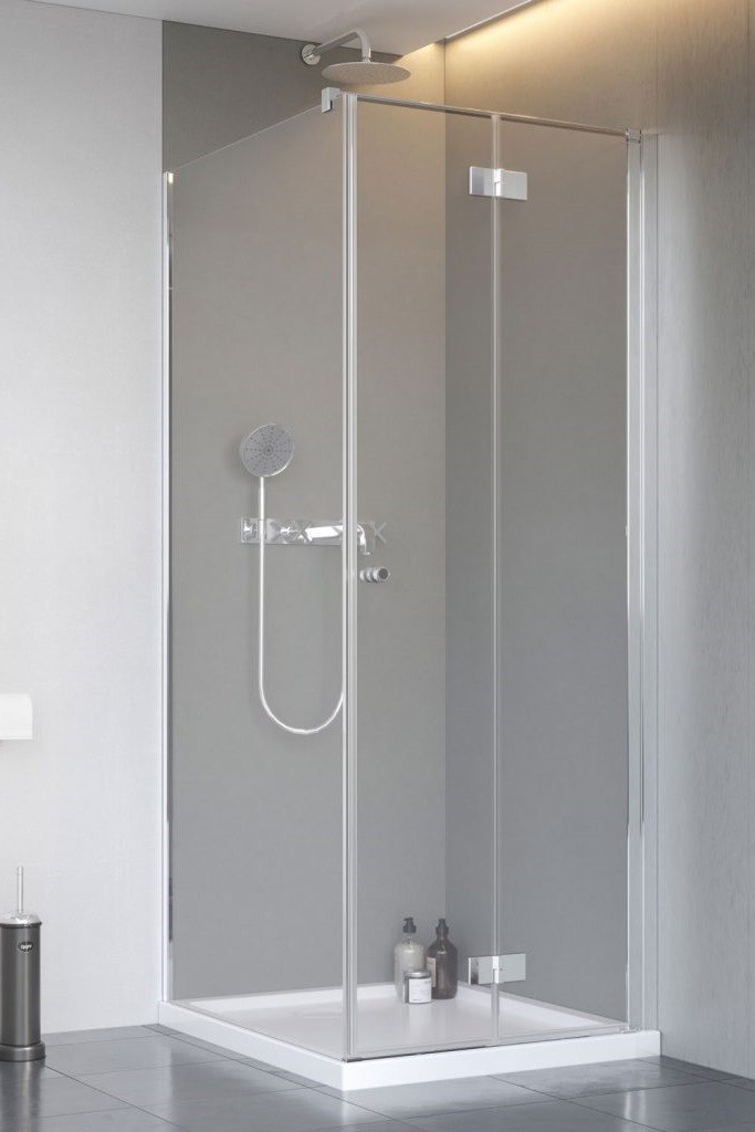 Radaway Nes 8 KDJ B kabina prostokątna 90x80 drzwi składane PRAWE 90 i ścianka 80 chrom przeźroczyste Easy Clean 10075090-01-01R + 10089080-01-01