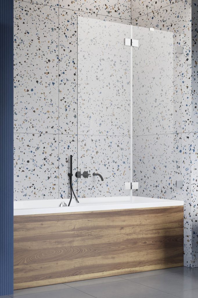 Radaway Essenza Pro PND II parawan nawannowy dwuczęściowy 140 cm prawy chrom przeźroczyste Easy Clean 10102140-01-01R