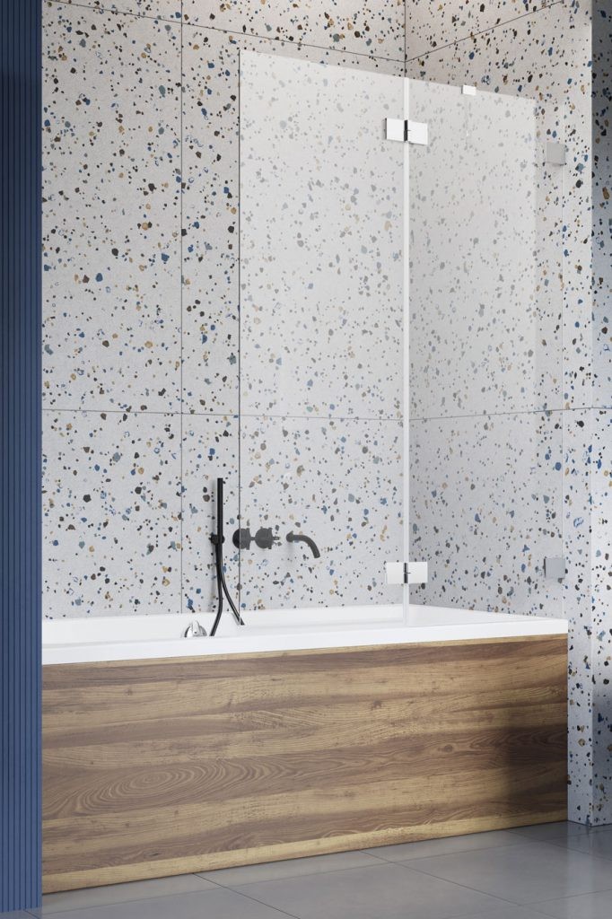 Radaway Essenza Pro PND II parawan nawannowy dwuczęściowy 100 cm prawy chrom przeźroczyste Easy Clean 10102100-01-01R