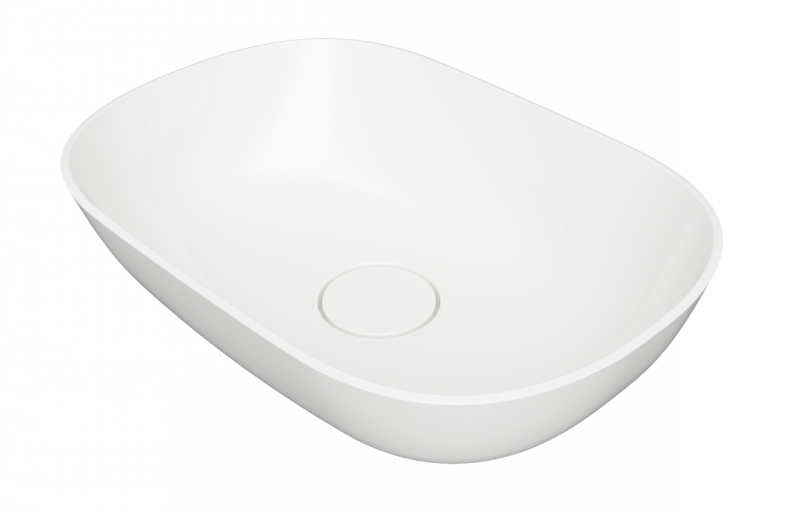 Omnires Silk umywalka nablatowa owalna 50x35 cm biały połysk SILK500BP