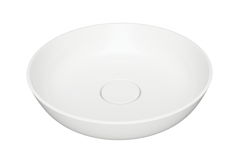 Omnires Silk umywalka nablatowa okrągła Ø40 biały połysk SILKR400BP