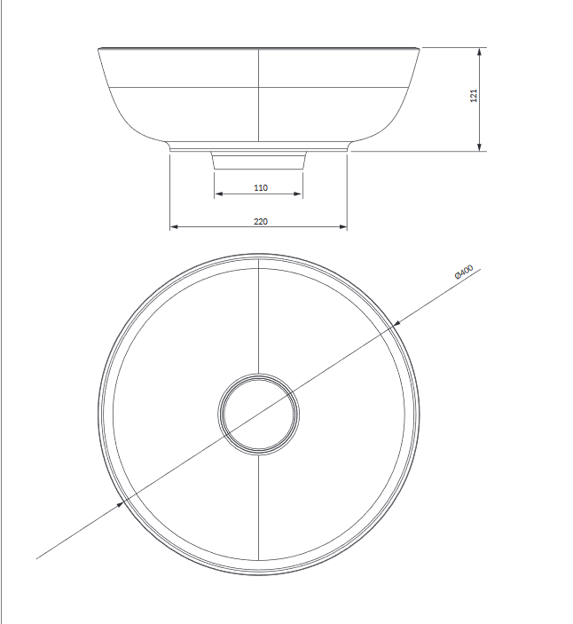 Omnires Silk umywalka nablatowa okrągła Ø40 biały połysk SILKR400BP