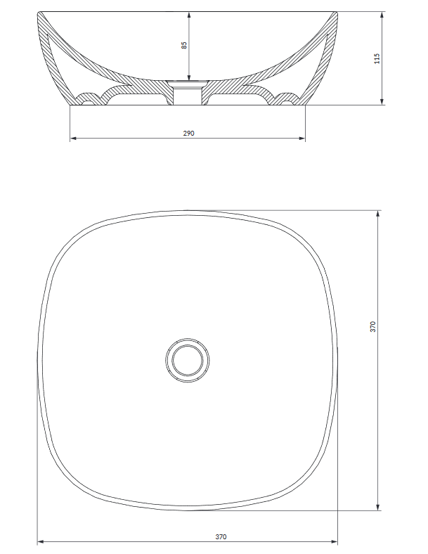 Omnires Portland umywalka nablatowa 37x37 biały połysk PORTLAND370BP