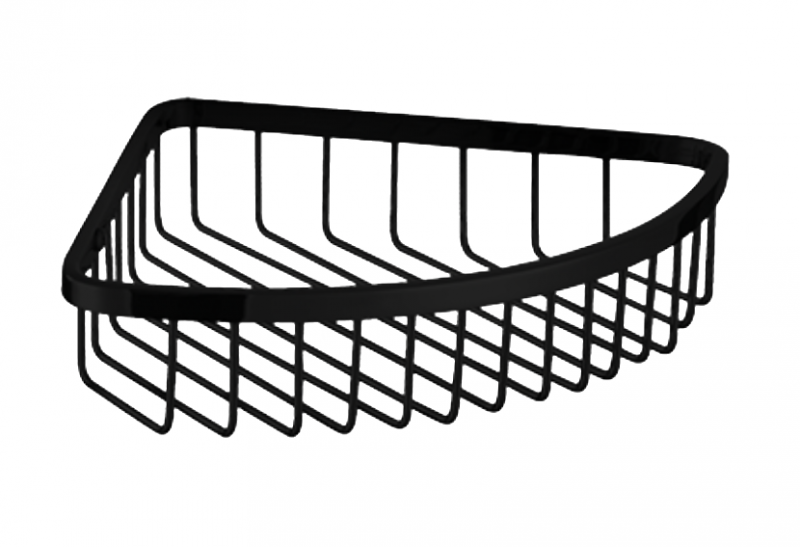 Omnires Uni narożny koszyk prysznicowy czarny mat UN10330BL