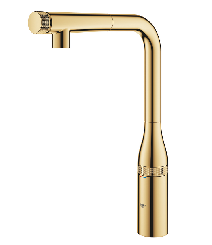 Grohe Essence SmartControl bateria kuchenna zlewozmywakowa z wyciąganą wylewką złoty polerowany cool sunrise 31615GL0