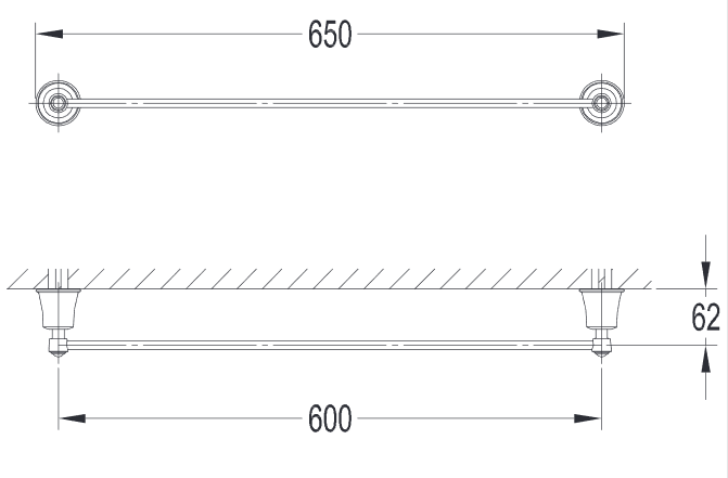 Omnires Art Line wieszak na ręcznik 65 cm brąz antyczny AL53216BR