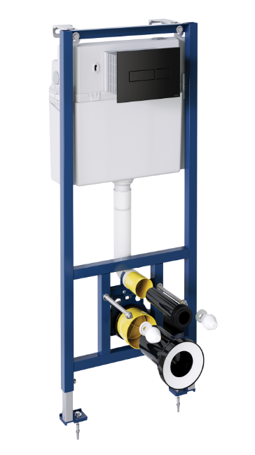 Sanit + Omnires Ottawa zestaw podtynkowy stelaż z przyciskiem czarny mat + muszla + deska wolnoopadająca OTTAWASETBPBL