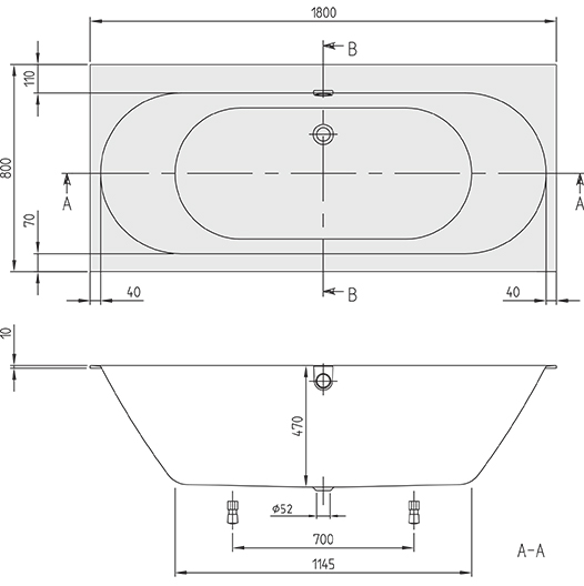 Villeroy&Boch Oberon 2.0 wanna prostokątna 180x80 biała weiss alpin UBQ180OBR2DV-01
