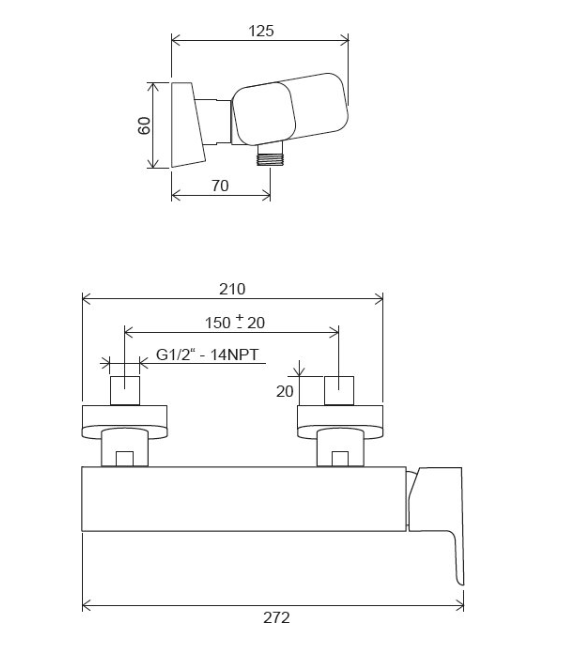 Ravak 10 Free bateria prysznicowa natynkowa chrom X070132