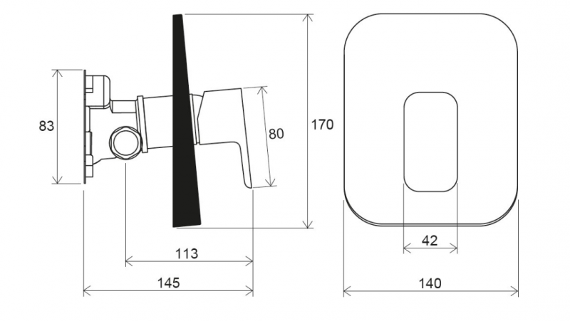 Ravak 10 Free bateria podtynkowa do R-box chrom X070137
