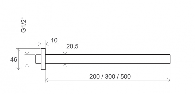 Ravak 703.00 ramie sufitowe do deszczownicy 20 cm chrom X07P178