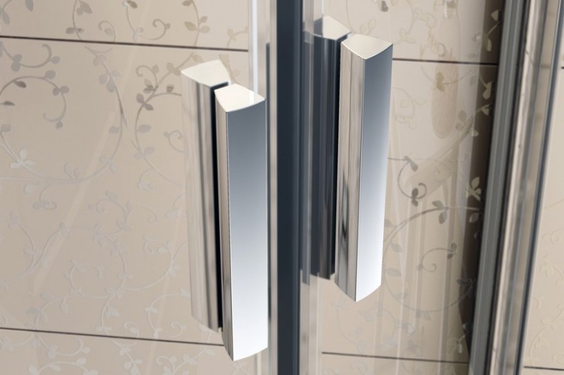 Ravak Blix 1/2 kabiny prysznicowej 90 cm z narożnym wejściem drzwi przesuwne srebrny połysk przeźroczyste ANTICALC BLRV2K 1XV70C00Z1