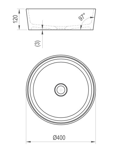 Ravak Moon 1 umywalka stawiana na blat okrągła 40x40 cm konglomerat biały XJN01300000