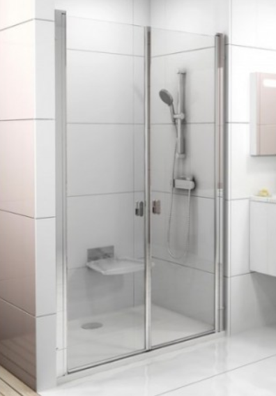 Ravak Chrome CSDL2-110 drzwi prysznicowe otwierane wahadłowe 110x195 cm srebrny połysk przeźroczyste ANTICALC 0QVDCC0LZ1