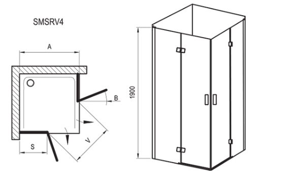 Ravak SmartLine SMSRV4 - 90 kabina narożna drzwi otwierane 90x90 chrom przeźroczyste ANTICALC 1SV77A00Z1