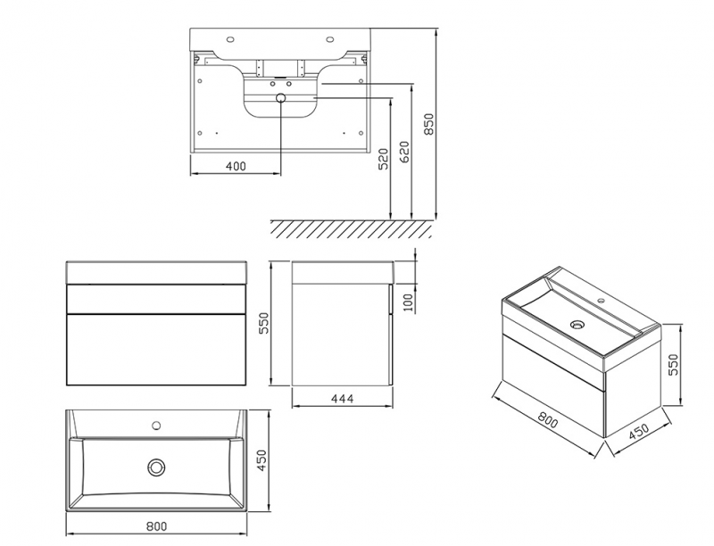 Ravak SD NATURAL 800 szafka pod umywalkę 80x45 cm biała X000001052