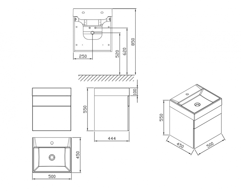 Ravak SD NATURAL 500 szafka pod umywalkę 50x45 cm biała X000001051