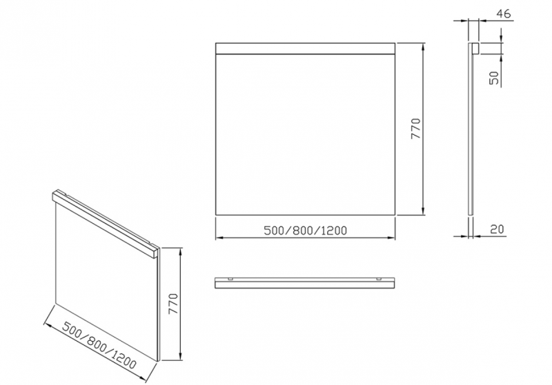 Ravak NATURAL 1200 lustro z oświetleniem 120x77 cm białe X000001058