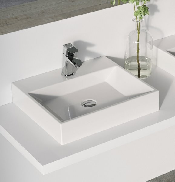 Ravak NATURAL 500 umywalka meblowa 50x45 z otworem konglomerat biały XJO01250000