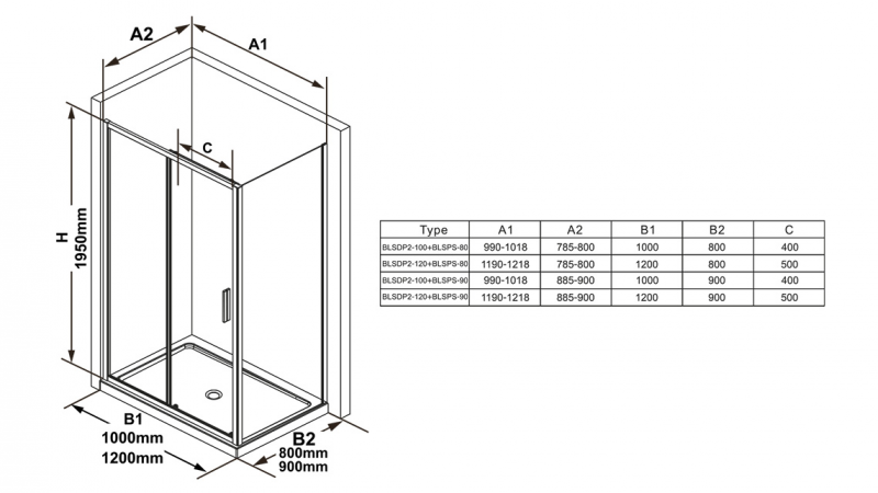 Ravak Blix ścianka prysznicowa 80 cm srebrny połysk przeźroczyste ANTICALC BLSPS X9BM40C00Z1