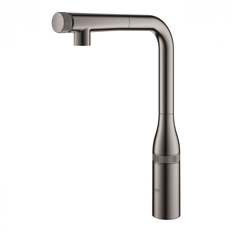Grohe Essence SmartControl bateria kuchenna zlewozmywakowa z wyciąganą wylewką grafit polerowany hard graphite 31615A00