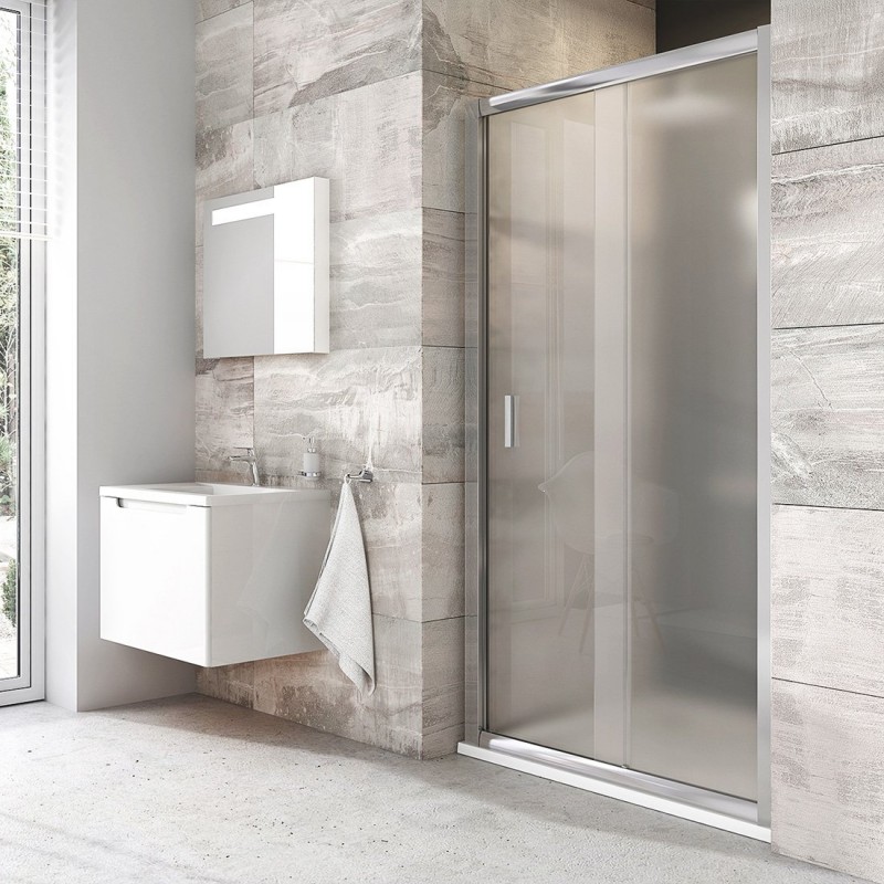 Ravak Blix drzwi 100 przesuwne srebrny połysk szkło grape ANTICALC BLDP2 0PVA0C00ZG