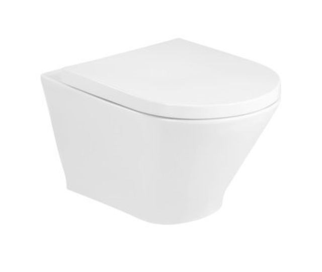 Roca Gap Round Rimless muszla wisząca + deska wolnoopadająca 54x35 Clean Rim A34H0N2000