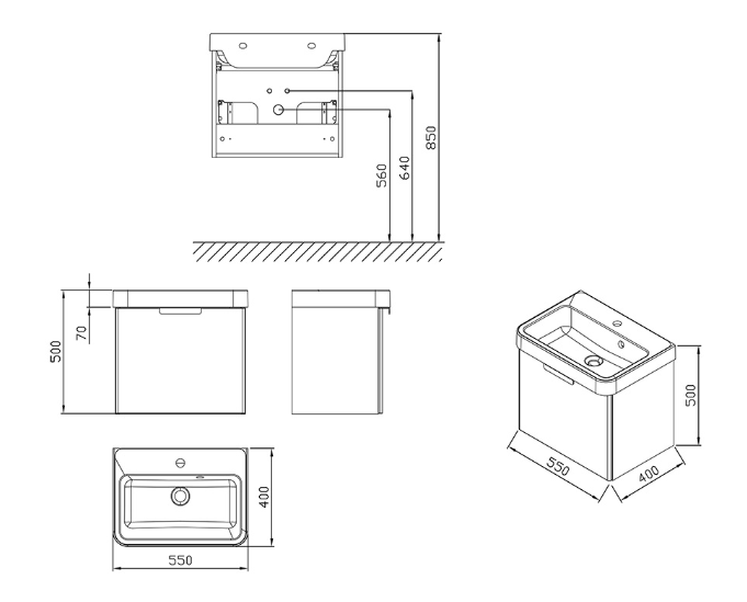 Ravak BeHappy II szafka pod umywalkę 53x43,5 cm biały X000001097