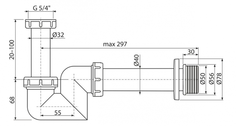 Ravak DN 40 syfon do bidetu biały X01560