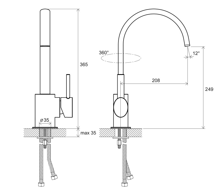 Ravak FM 016.00 bateria kuchenna z ruchomą wylewką chrom X070090