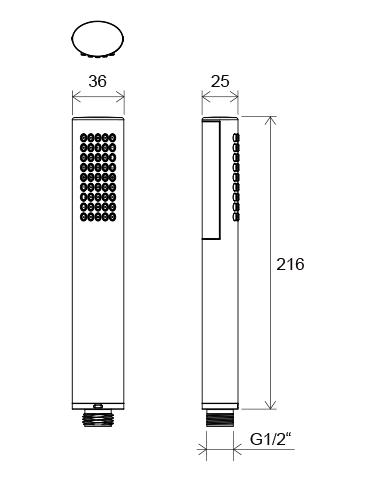 Ravak słuchawka prysznicowa mini 1-funkcyjna 954.00 X07P114