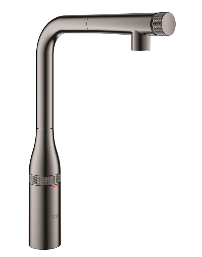 Grohe Essence SmartControl bateria kuchenna zlewozmywakowa z wyciąganą wylewką grafit polerowany hard graphite 31615A00