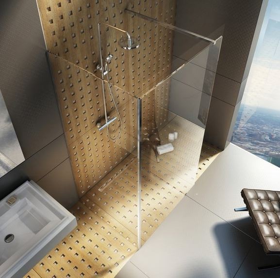 Ravak Walk-in Corner dwie ścianki wolnostojące 120x80 cm czarny przeźroczyste Anti-Calc GW1CG4300Z1