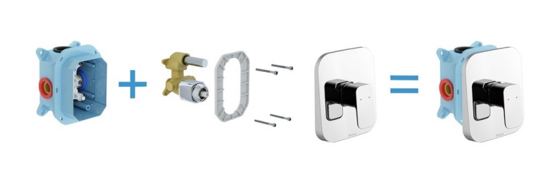 Ravak 10 Free bateria podtynkowa do R-box chrom X070137