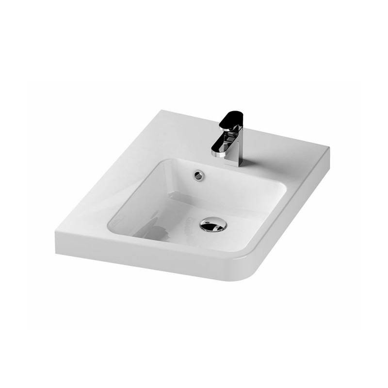 Ravak BeHappy II umywalka narożna wisząca 50x66,5 cm lewa konglomerat biały XJAL1100001