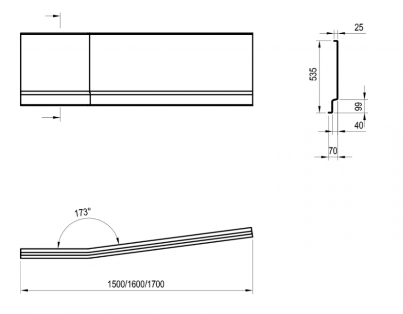 Ravak BeHappy II panel przedni 170x75 cm lewy akryl biały CZ94100A00