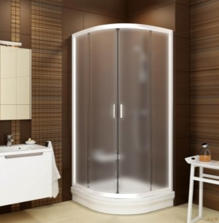 Ravak Blix kabina półokrągła 80x80 drzwi przesuwne biały szkło grape ANTICALC BLCP4 3B240100ZG