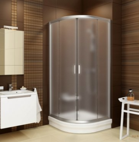 Ravak Blix kabina półokrągła 90x90 drzwi przesuwne srebrny matowy szkło grape ANTICALC BLCP4 3B270U00ZG