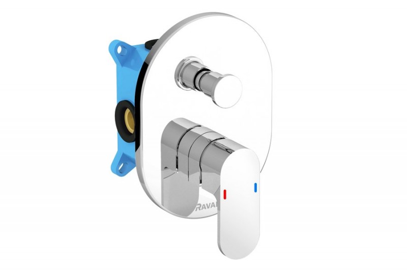 Ravak Chrome bateria prysznicowa podtynkowa z przełącznikiem do R-box chrom CR 019.00 X070056