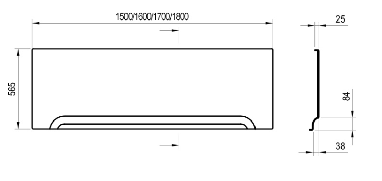 Ravak Classic panel przedni 160 cm akryl biały CZ001S0A00