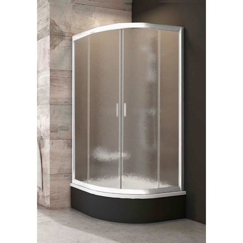 Ravak Sabina kabina półokrągła 80X80 wys. 175 cm drzwi przesuwne srebrny matowy szkło grape ANTICALC BLCP4 3B240U40ZG