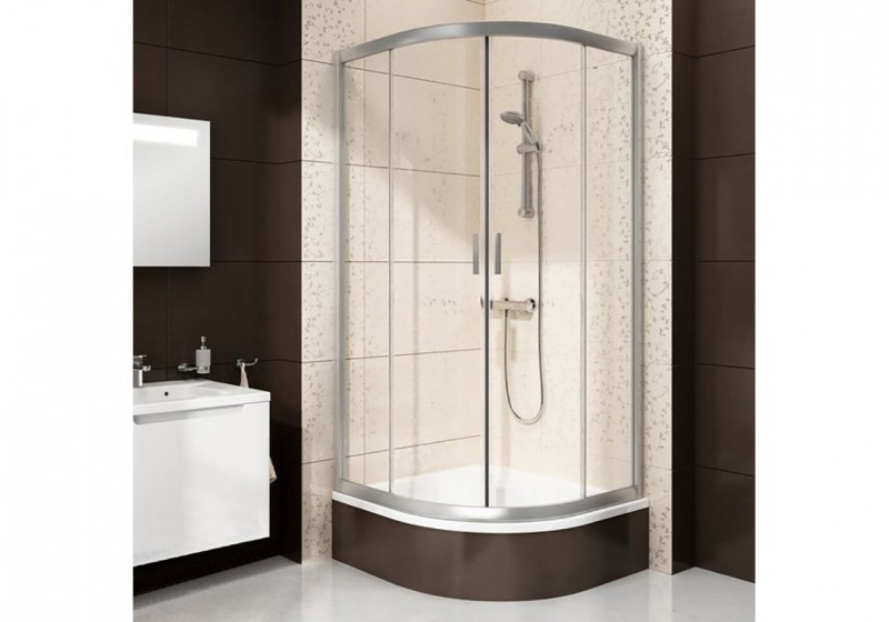 Ravak Sabina kabina półokrągła 90X90 wys. 175 cm drzwi przesuwne srebrny matowy przeźroczyste ANTICALC BLCP4 1LV70U00Z1