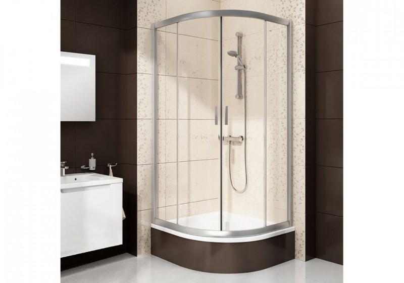 Ravak Sabina kabina półokrągła 80X80 wys. 175 cm drzwi przesuwne srebrny matowy przeźroczyste ANTICALC BLCP4 3B240U40Z1