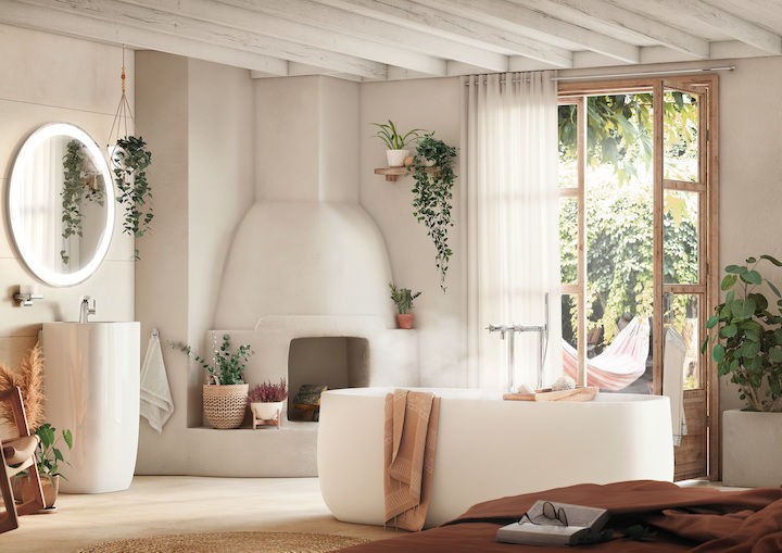 Roca Beyond Colors umywalka wolnostojąca 50x45 FineCeramic beżowy A3270B0000