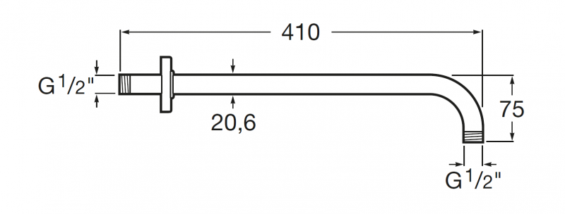 Roca ramię prysznicowe ścienne 40 cm czarny połysk A5B0250CN0