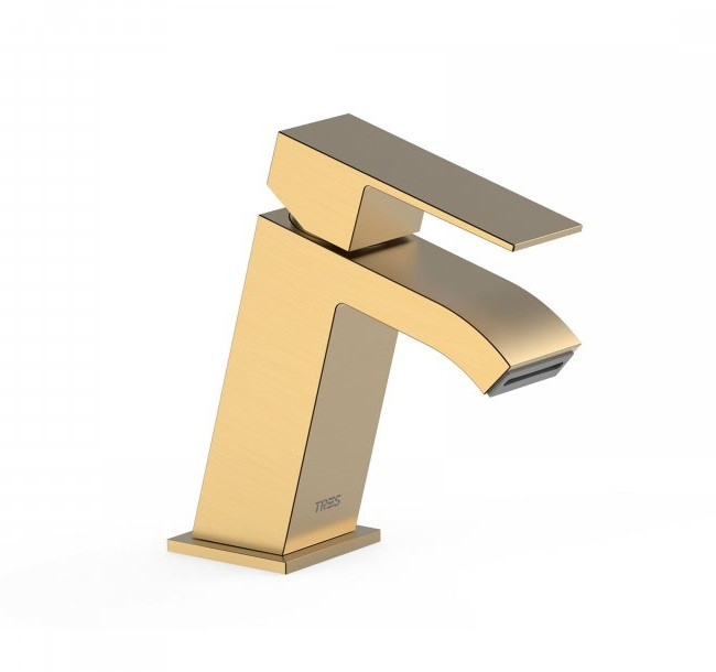 Tres Cuadro Exclusive bateria umywalkowa kaskada złoty matowy 006.201.01.OM