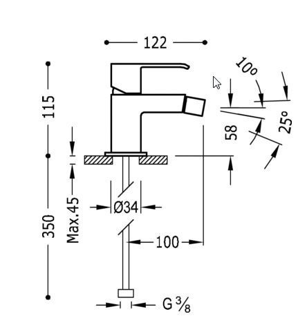 Tres Cuadro Exclusive bateria bidetowa złoty matowy 006.120.01.OM