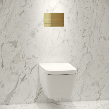 Tece Square przycisk spłukujący do stelaża WC złoty optyczny szczotkowany 9240847