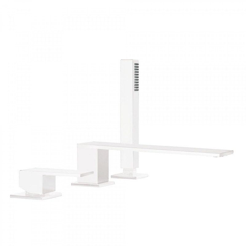 Tres Cuadro bateria wannowa 3-otworowa biały matowy 006.161.03.BM