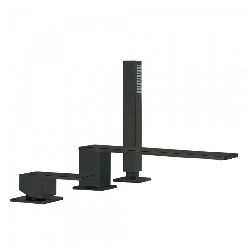 Tres Cuadro bateria wannowa 3-otworowa czarny matowy 006.161.03.NM